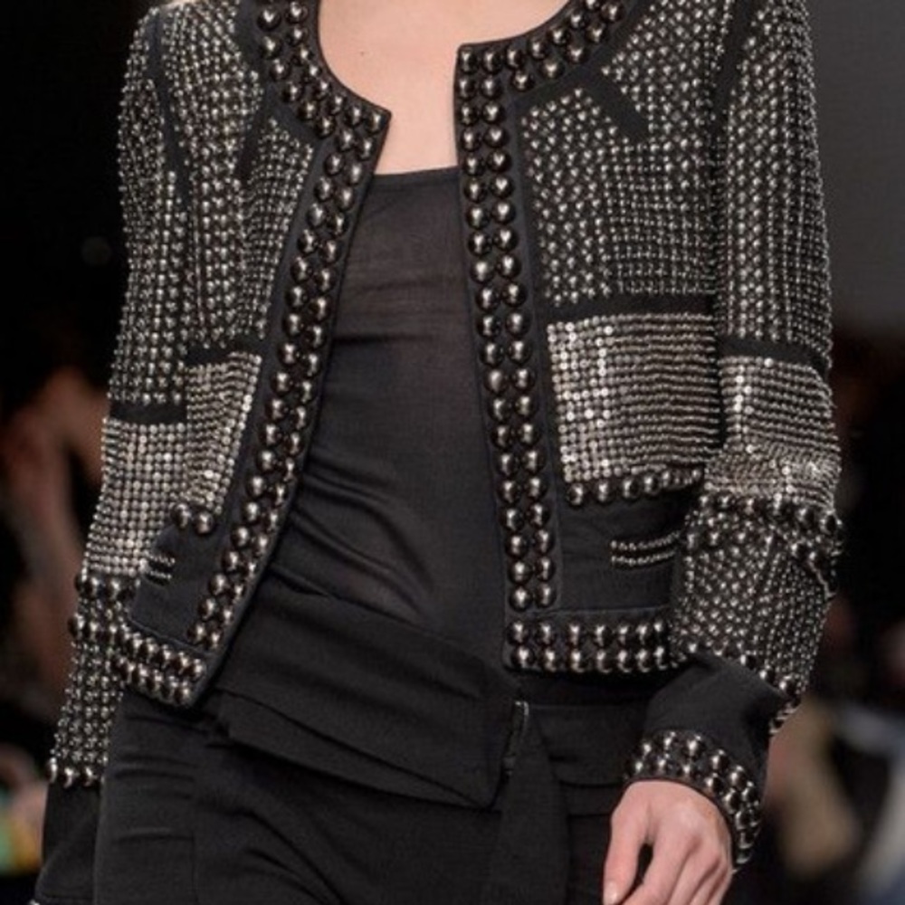 NWT Rebecca Taylor Studded Short Tweed Jacket sz 0